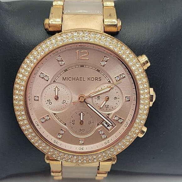 Michael Kors MK5896 Women's Stainless Steel Analog Blush Dial Quartz Watch BC718 - Picture 1 of 10